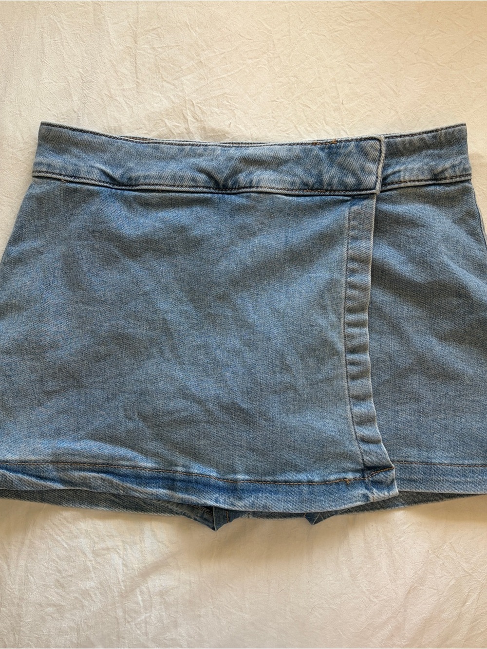 Garage Denim Mini Skort - Light Blue